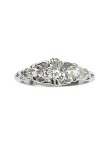 Ca. 1910 - Three Stones Diamondsring / 18K Engagement ring - Image 3