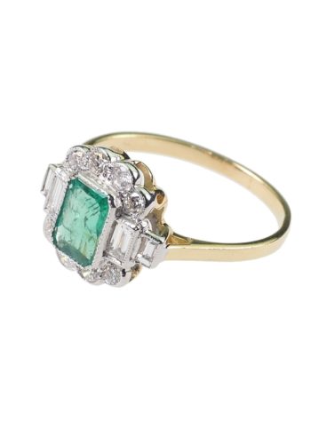 ** SOLD ** Ca. 1960 - Vintage Emeraldring / Engagement ring - Image 4