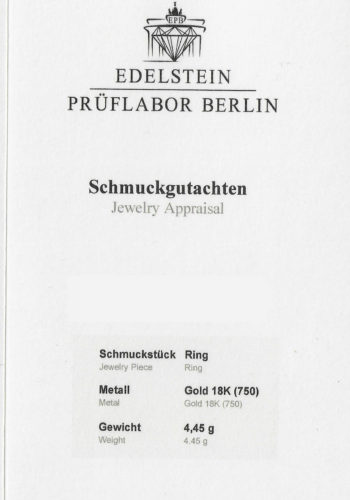 Ca. 1970 - Brilliant Solitaire Engagement ring, incl. Gemstones certificate! - Image 9