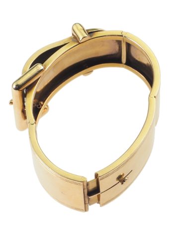 ** SOLD ** Ca. 1880 - "Belt" Gold bangle from France - Image 4