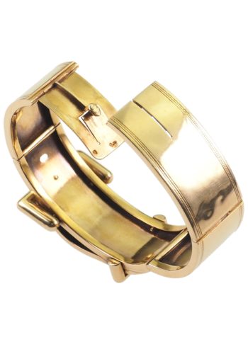 ** SOLD ** Ca. 1880 - "Belt" Gold bangle from France - Image 6