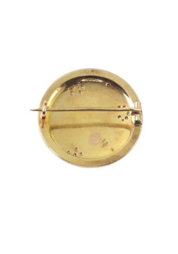 ** SOLD ** Ca. 1890 - Victorian Enamel painting Goldbrooch - Image 4