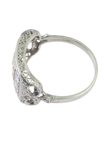 Ca. 1940 - Art déco Diamondsring Platinum, incl. Jewelry appraisal! - Image 4