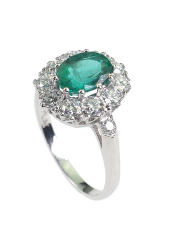 ** SOLD ** Ca. 1960 - Emeraldring / Engagement ring, incl. Gemstones certificate! - Image 4