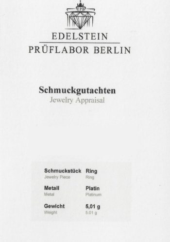 ** SOLD ** Ca. 1960 - Emeraldring / Engagement ring, incl. Gemstones certificate! - Image 7