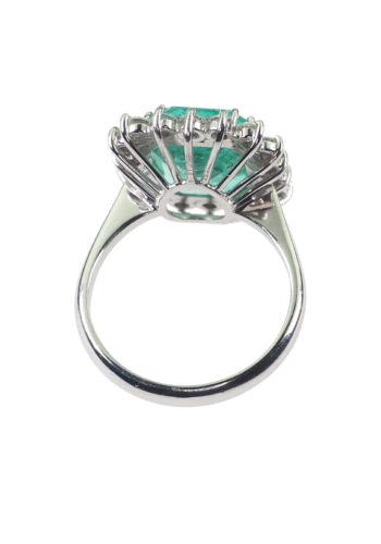 Ca. 1960 - Emerald & Brilliants Ring, incl. Gems certificate! - Image 6