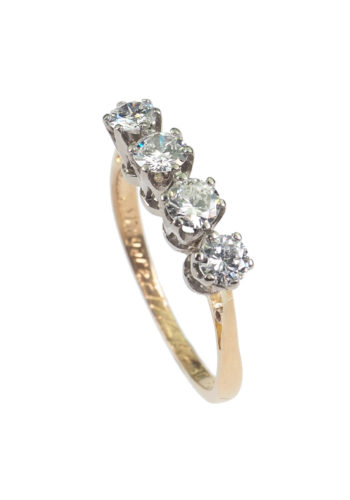 Ca. 1960 - Vintage Four stones Engagement ring - Image 3