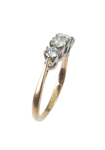 Ca. 1960 - Vintage Four stones Engagement ring - Image 4