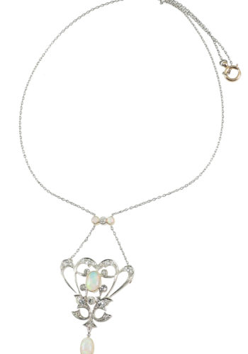 Ca. 1900 - Opals & Diamonds necklace, Edwardian - Image 5