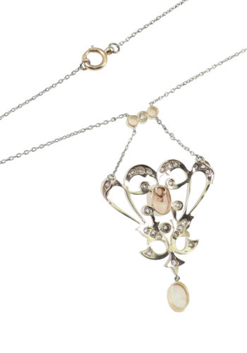Ca. 1900 - Opals & Diamonds necklace, Edwardian - Image 6