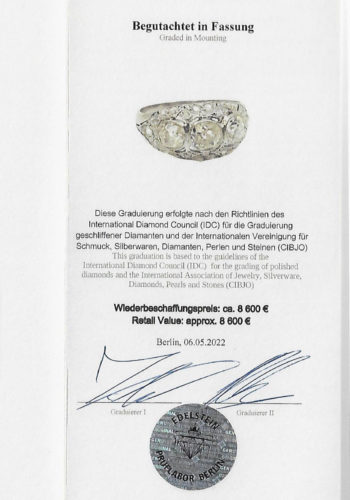 Ca. 1930 - Art déco Diamonds ring, incl. Gemstones certificate! - Image 9