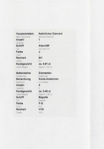 Ca. 1930 - Art déco Diamonds ring, incl. Gems certificate! - Image 7