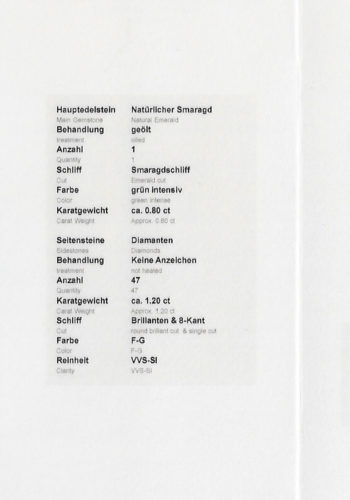 ** SOLD ** Ca. 1925 - Art déco Emerald & Diamonds Ring, incl. Gems Appraisal! - Image 6