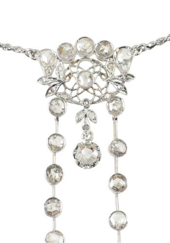 Ca. 1900 - Dutch Diamonds necklace, incl. Gemstones certificate! - Image 4
