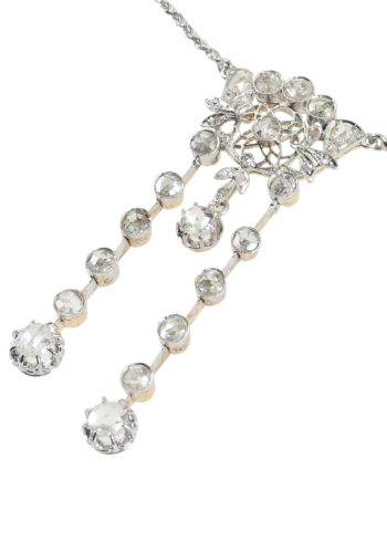 Ca. 1900 - Dutch Diamonds necklace, incl. Gemstones certificate! - Image 3