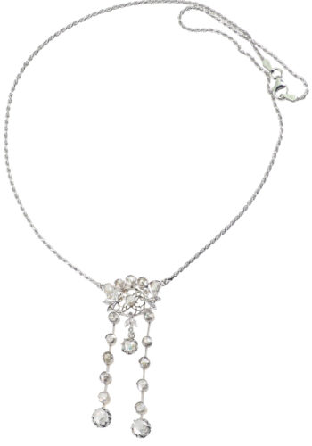 Ca. 1900 - Dutch Diamonds necklace, incl. Gemstones certificate! - Image 5