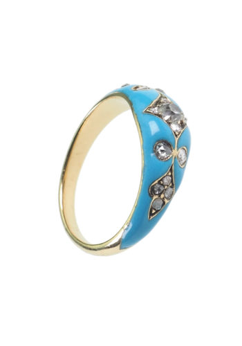 Ca. 1860 - Gold, Enamel & Diamonds Ring - Image 4