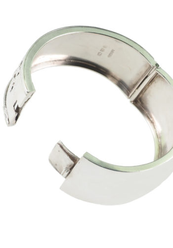 Dated 1884 - Sterlingsilver Bangle with Flower motifs - Image 4