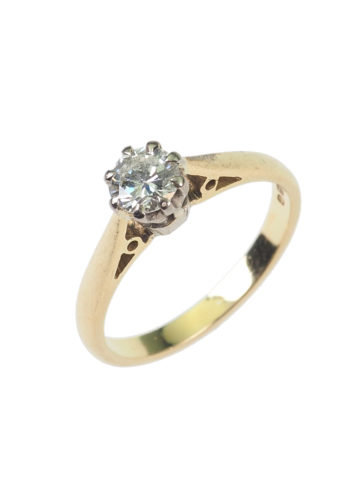 Dated 1978 - Half carat Brilliant Solitaire Vintage Engagement ring - Image 3