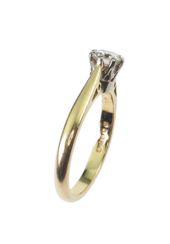 Dated 1978 - Half carat Brilliant Solitaire Vintage Engagement ring - Image 4