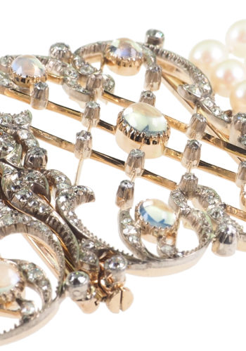 Ca. 1900 - Choker with Pearls, Diamonds & Moonstones - Image 8