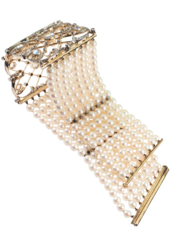 Ca. 1900 - Choker with Pearls, Diamonds & Moonstones - Image 4