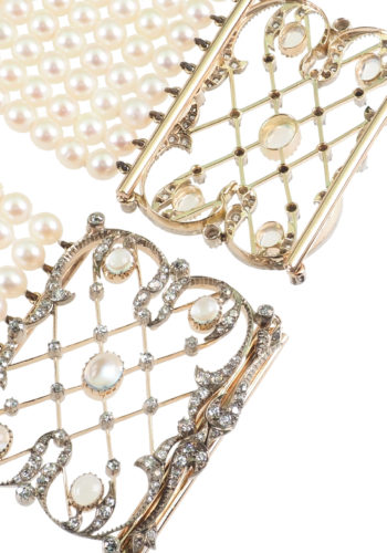 Ca. 1900 - Choker with Pearls, Diamonds & Moonstones - Image 7