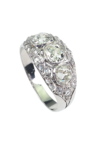 Ca. 1930 - Art déco Diamonds ring, incl. Gemstones certificate! - Image 3