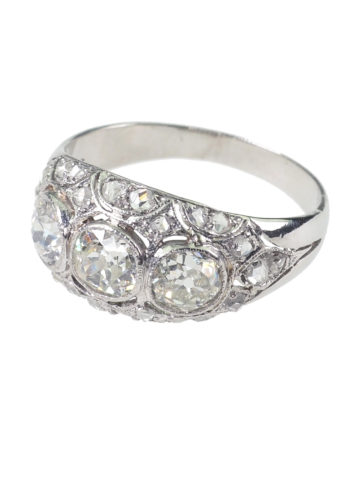 Ca. 1930 - Art déco Diamonds ring, incl. Gemstones certificate! - Image 4