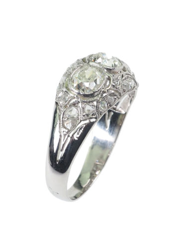 Ca. 1930 - Art déco Diamonds ring, incl. Gemstones certificate! - Image 5