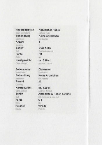 Ca. 1900 - Art nouveau Ring with Ruby & Diamonds, incl. Gemstones appraisal! - Image 6