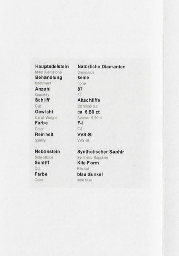 Ca. 1910 - French Diamonds brooch, incl. Gems certificate! - Image 7