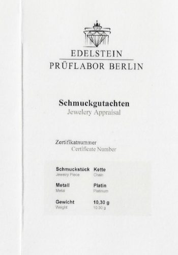 Ca. 1910 - Platinum chain with 31 Diamonds, incl. Gems appraisal! - Image 6