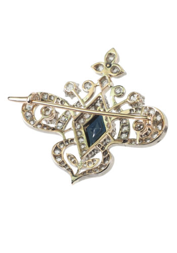 Ca. 1910 - French Diamonds brooch, incl. Gems certificate! - Image 6