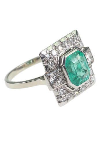 Ca. 1930 - Art déco Emerald Ring with Jewelry Appraisal! - Image 3