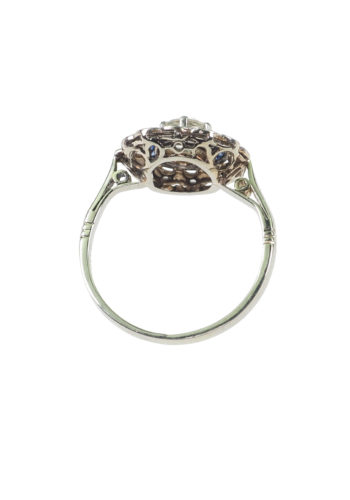 Ca. 1930 - Art déco Diamonds & Sapphires Ring - Image 5