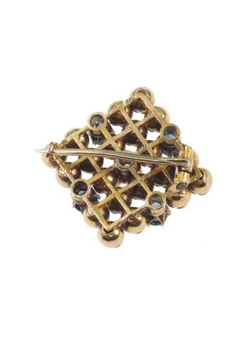 Ca. 1910 - Gold, Sapphires, Diamond & Enamel Brooch - Image 4