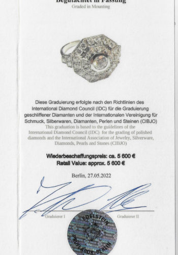 Ca. 1950 - 18K Gold Diamondsring with Brilliants, Jewelry appraisal! - Image 7