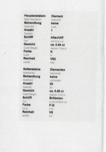 Ca. 1970 - Vintage Engagement ring, incl. Gemstones appraisal! - Image 8