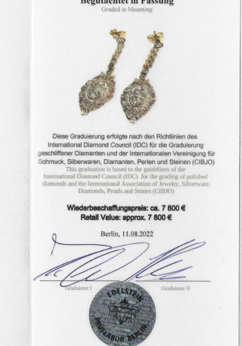 Ca. 1920 - Dutch 18K Art déco Diamondsearrings / Jewelry appraisal! - Image 8