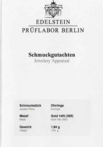 Ca. 1980 - Solitaire Brilliant Ear studs, incl. Jewelry appraisal! - Image 7