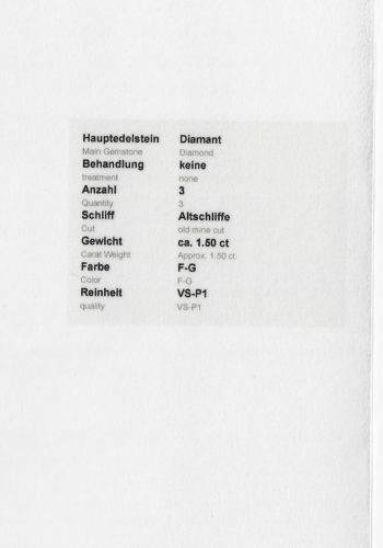 Ca. 1950 - Three stones Vintage Engagement ring, with Jewellery appraisal! - Image 9