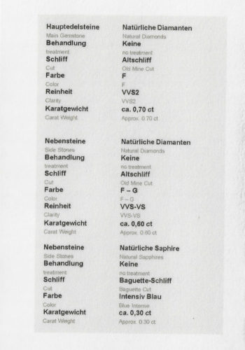 Ca. 1925 - Platinum Art déco Ring incl. Gemstones certificate! - Image 8