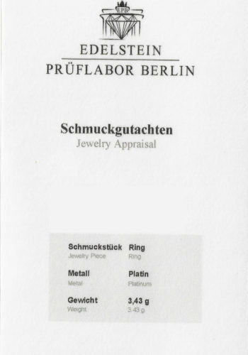 Ca. 1925 - Platinum Art déco Ring incl. Gemstones certificate! - Image 7