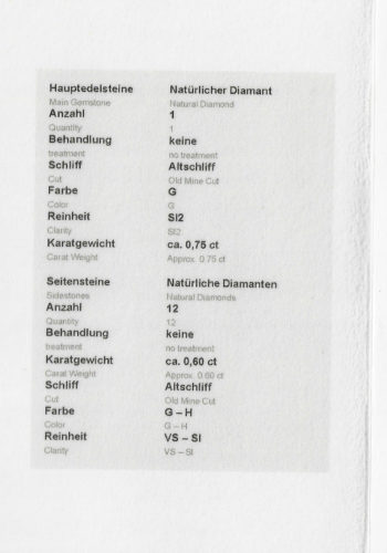 ** SOLD ** Ca. 1930 - Art déco Diamonds ring incl. Jewelry appraisal! - Image 6