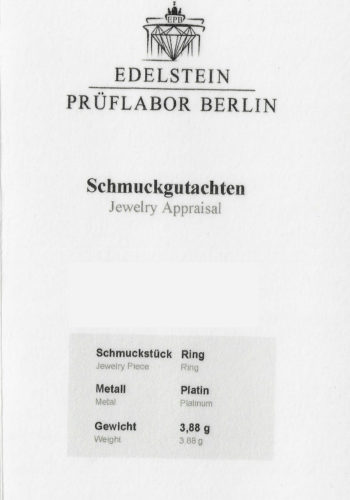 Ca. 1940 - Art déco Diamondsring Platinum, incl. Jewelry appraisal! - Image 7