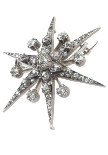 Ca. 1870 - Victorian Star Diamonds brooch - Image 4