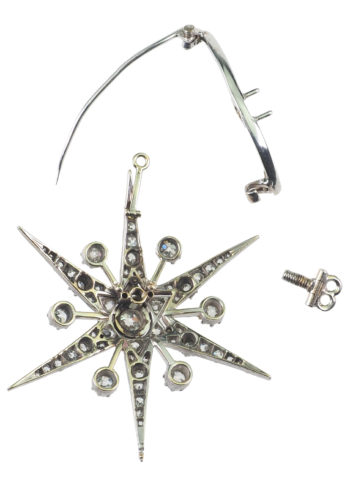 Ca. 1870 - Victorian Star Diamonds brooch - Image 6