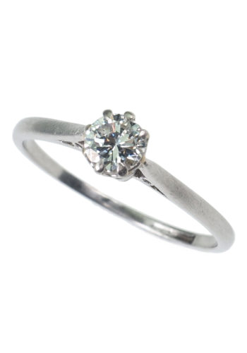 Ca. 1970 - Brilliant Half-carat Platinum Engagement ring - Image 3