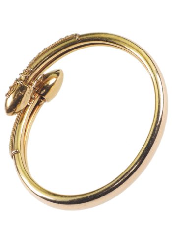 ** SOLD ** Ca. 1870 - Etruscan Revival 15 ct. Gold Bangle - Image 5